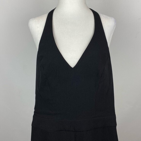 Likely Jumpsuit Womens Size 0 Black Wide Flare Leg Formal Elegant Casual V-Neck - Picture 5 of 6